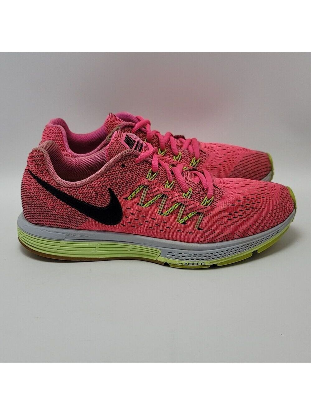Nike Womens Pink Green Zoom Vomero 10 717441-608 Lace Up Athletic Shoes Size 8.5